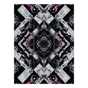 Poster Prisme de cristal à facettes : Barre géométrique P