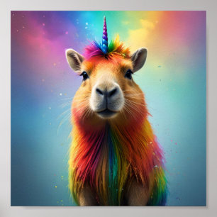 Poster Prismhorn : Le Capybaraicorn Arc-en-ciel,