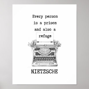 Poster Prison and REFUGE philosophy quote by Nietzsche