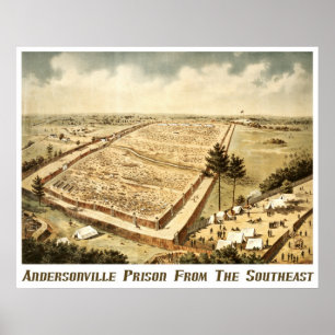 Poster Prison d'Andersonville (Camp Sumter), vue aérienne