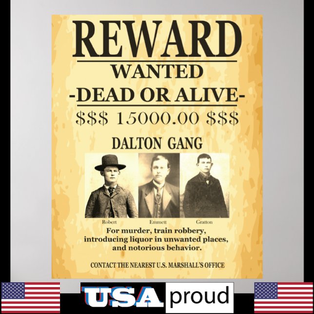 Poster Prix Dalton Gang offert Recherché (Créateur téléchargé)