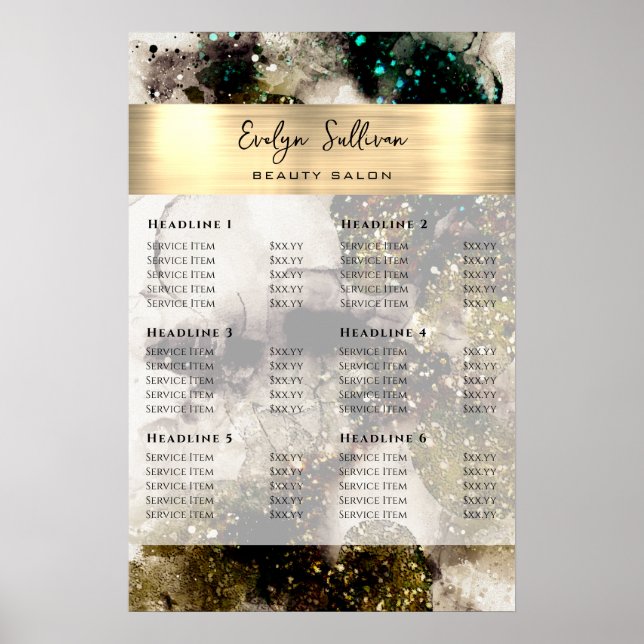 Poster Prix de l'Aquarelle verte d'olive Emerald (Devant)