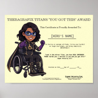 Poster Prix de motivation de super-héros pour thérapie pé