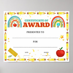 Poster prix de réussite de la classe éditable