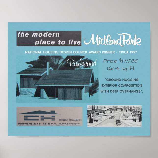 Poster Prix Design 1957 Lauréat Mid-Century Modern House (Devant)