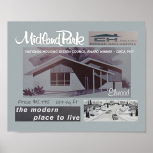 Poster Prix Design 1957 Lauréat Mid-Century Modern House