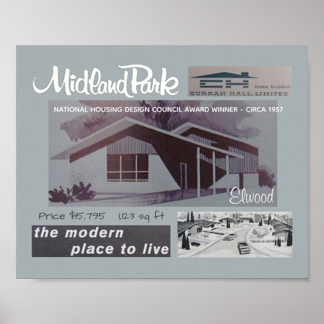 Poster Prix Design 1957 Lauréat Mid-Century Modern House (Devant)