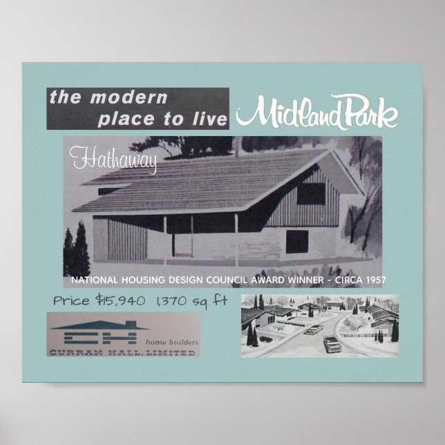Poster Prix Design 1957 Lauréat Mid-Century Modern House (Devant)