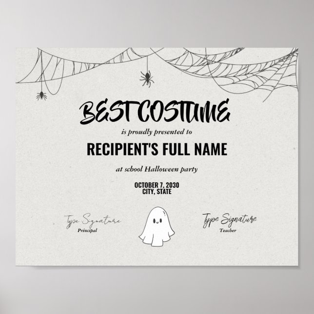 Poster Prix du meilleur costume d'Halloween (Devant)