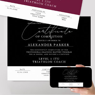 Poster Prix moderne de certificat noir et blanc