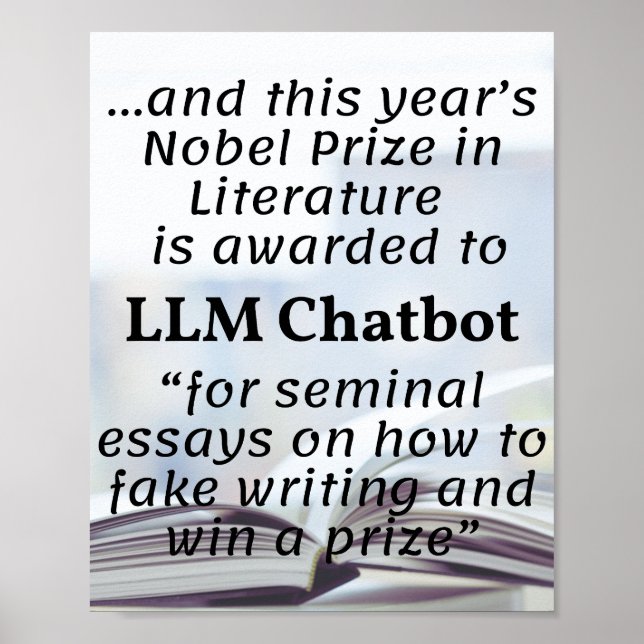 Poster Prix Nobel de littérature LLM Chatbot (Devant)