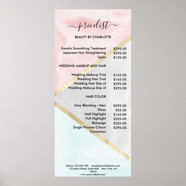 Poster Prix Style Aquarelle Moderne (Devant)