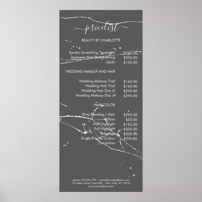 Poster Prix Style Marmor Moderne (Devant)