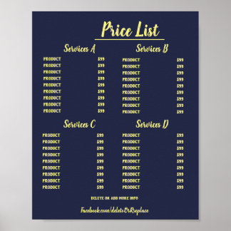 Poster Prix universel personnalisable.