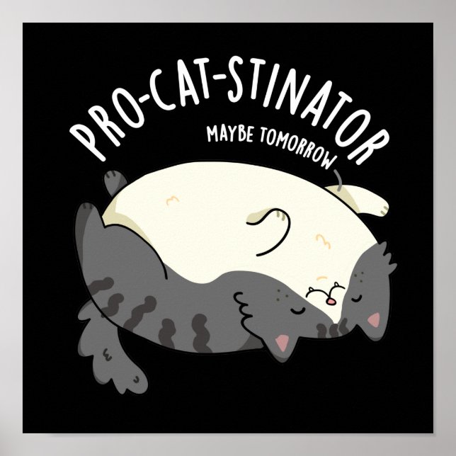 Poster Pro-chat-stinator Funny Fat Cat Pun Dark BG (Devant)