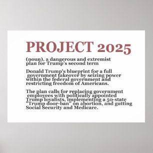 Poster Pro Democracy Anti Project 2025 Trump républicain