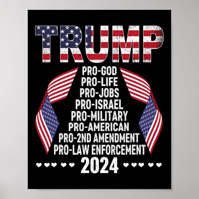 Poster Pro God Anti-avortement Pro Jobs Pro Israel Pro Mi (Devant)