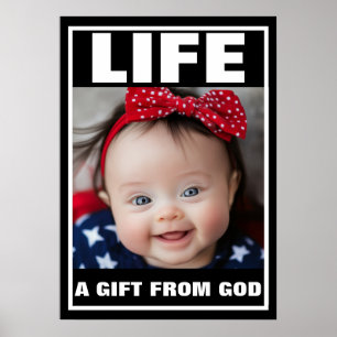 POSTER PRO-LIFE CUTE SOURIRE SYNDROME BÉBÉ VIE