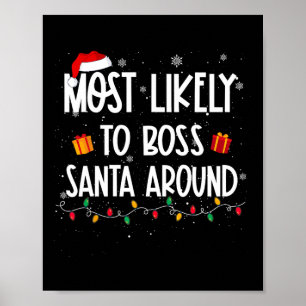 Poster Probablement Boss Père Noël Autour De Noël Fun Xma