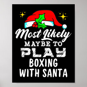Poster Probablement De Jouer À La Boxe Avec Père Noël Drô