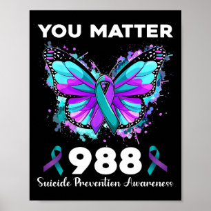 Poster Problème de papillon 988 Prévention du suicide Awa