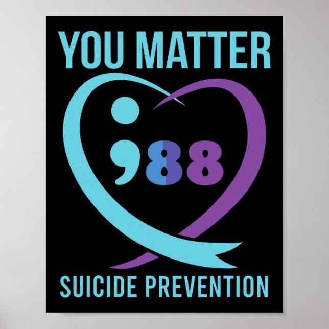Poster Problème du coeur 988 Sensibilisation à la prévent (Devant)