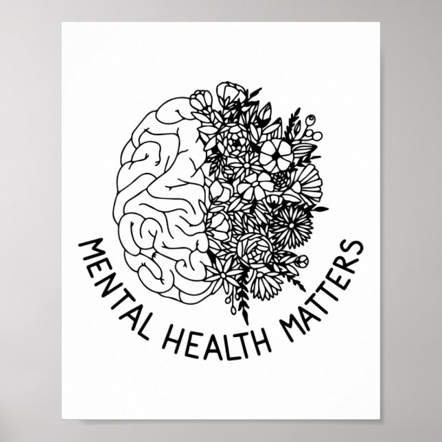 Poster Problèmes de santé Fleurs du cerveau humain Sensib (Devant)