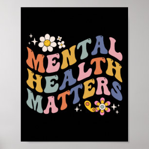 Poster Problèmes de santé mentale maladie du cerveau huma