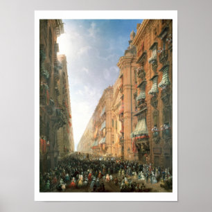 Poster Procession of Corpus Christi in Via Dora Grossa, T