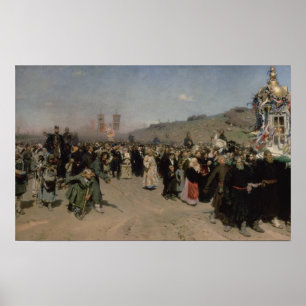 Poster Procession religieuse dans la province de