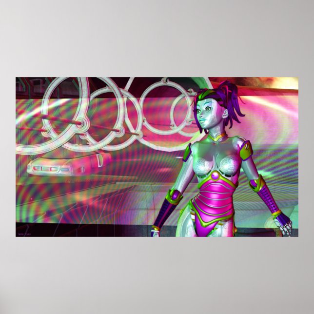 Poster Procession Science Fiction Robot Panaramique (Devant)