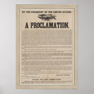 Poster Proclamation préliminaire sur l'émancipation