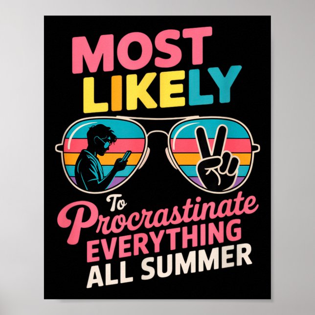 Poster Procrastinator Gift Funny Summer Quote Lazy Lifest (Devant)