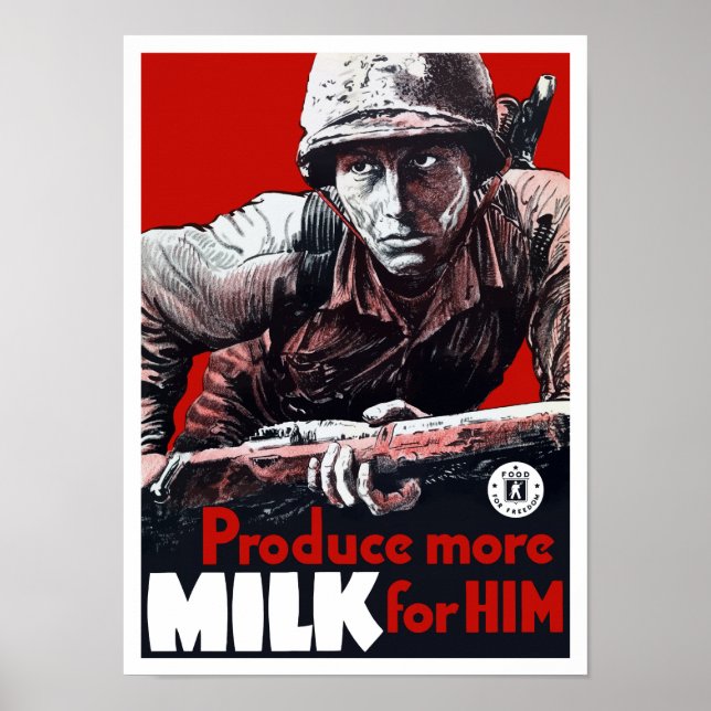 Poster Produire Plus De Lait Pour Lui — 2ÈME GUERRE MONDI (Devant)