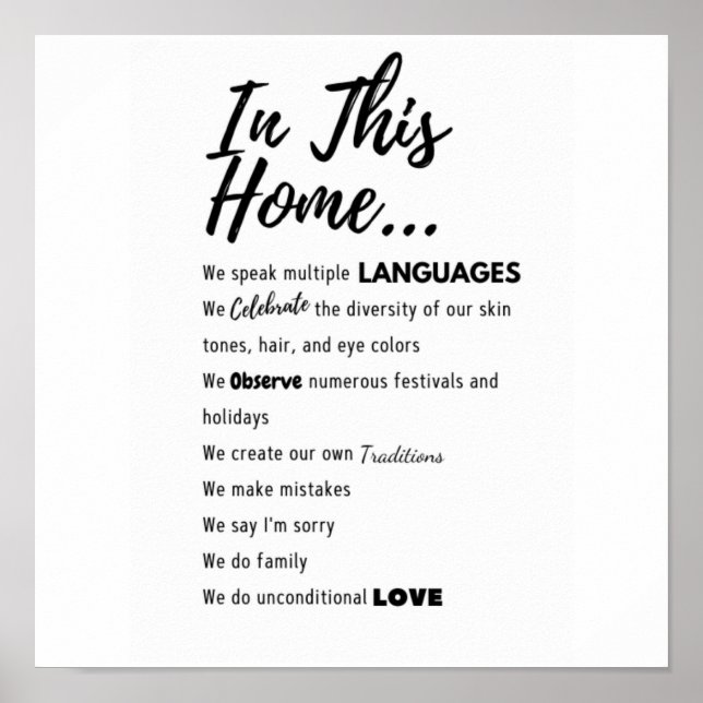 Poster Produits de famille variés (Devant)