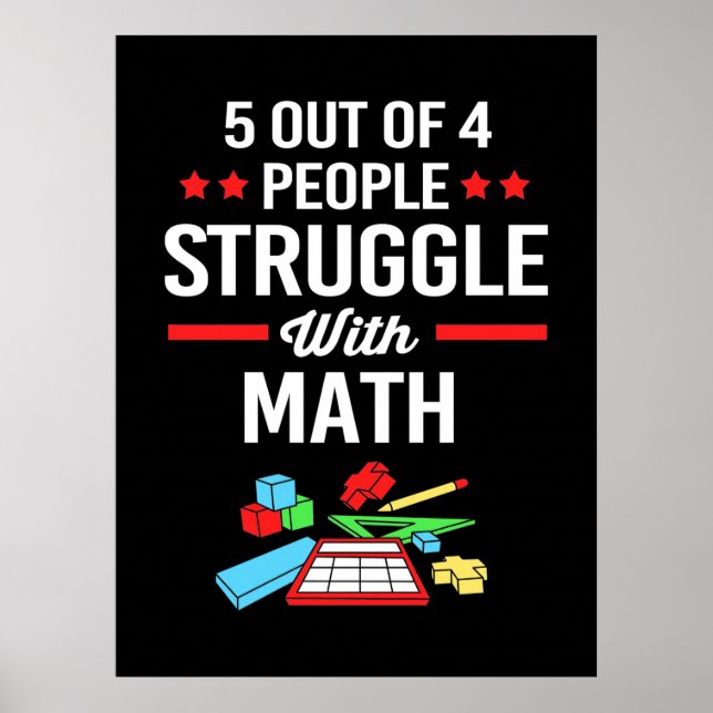 Poster Prof de maths 5 sur 4 personnes (Devant)