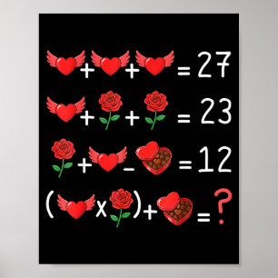 Poster Prof de maths drôle 67 Saint-Valentin Prof de math