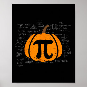 Poster Prof de maths drôle de tarte à la citrouille Hallo