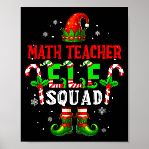 Poster Prof de maths elfe équipe chapeau chaussures Noël 