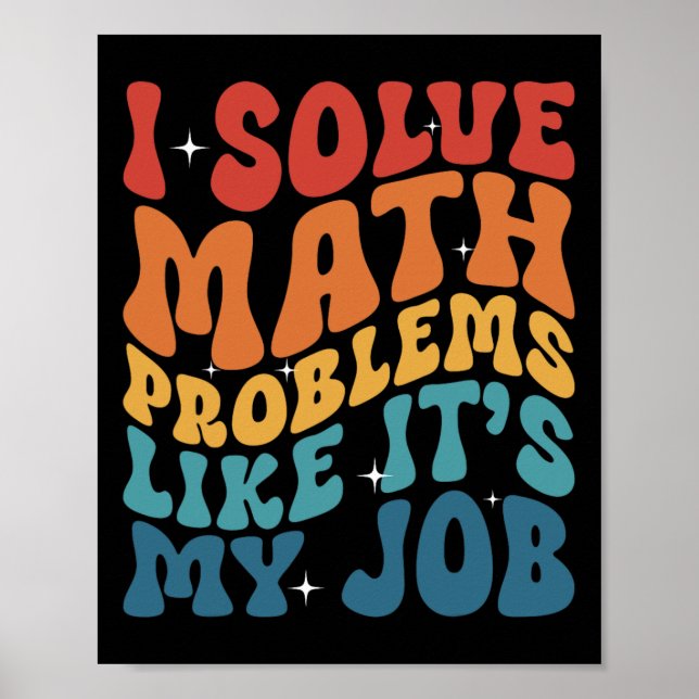 Poster Prof de maths je résous des problèmes de maths com (Devant)