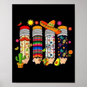 Poster Prof Moyen Nacho Cinco De Mayo Fête Mexicaine