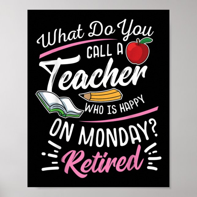 Poster Professeur À La Retraite Professeur Retraité Heure (Devant)