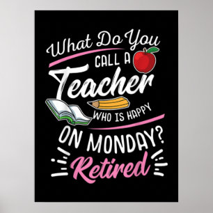 Poster Professeur À La Retraite Professeur Retraité Heure