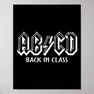 Poster Professeur Amusant ABCD Rocks Retour À L'École Dan