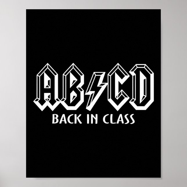 Poster Professeur Amusant ABCD Rocks Retour À L'École Dan (Devant)