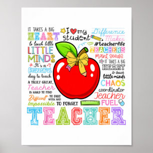 Poster Professeur Arc Crayon Pomme Drôle Retour à l'école