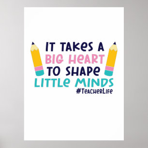 Poster Professeur Cadeaux   Il Faut Un Grand Coeur