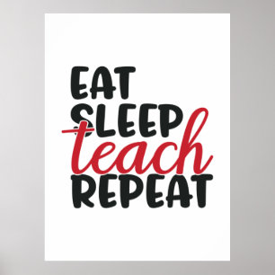 Poster Professeur Cadeaux   Mangez la répétition de l'ens