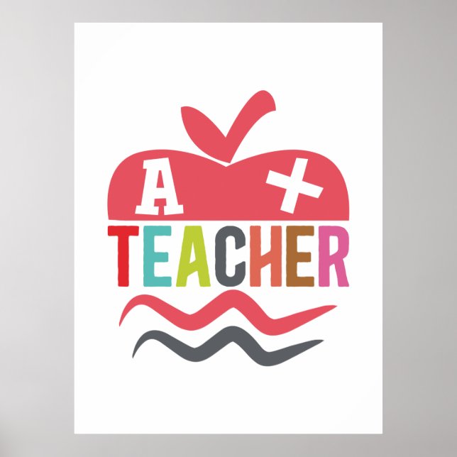 Poster Professeur Cadeaux | Un enseignant Plus (Devant)