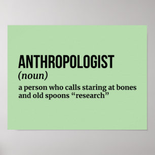 Poster Professeur d'anthropologie - Définition amusante